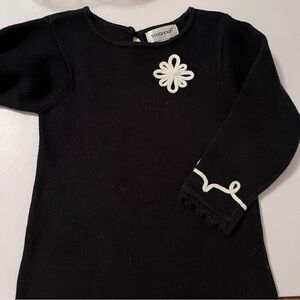 Savannah Baby Girl Black Knitted Long Sleeve Dress 2T